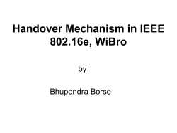 Handover Mechanism in IEEE 802.16e, WiBro
