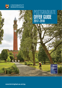 Postgraduate offer guide - University of Birmingham