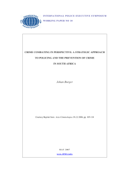 A Strategy for the Police in South Africa