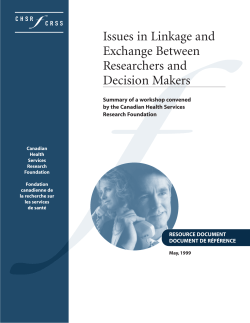 Issues in Linkage and Exchange Between Researchers and