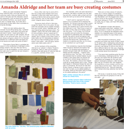 Amanda Aldridge and her team are busy creating costumes