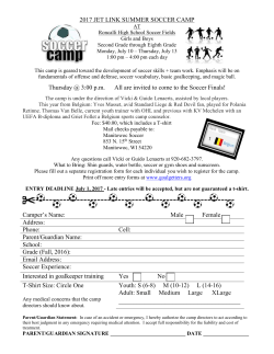 JET LINK SUMMER SOCCER CAMP