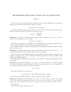 Szemer&eacute;di regularity lemma and its application