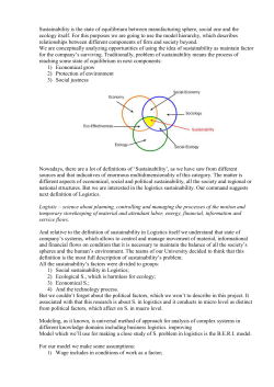Sustainability is the state of equilibrium between manufacturing