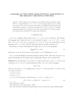 A REMARK ON THE LOWER SEMICONTINUITY ASSUMPTION IN