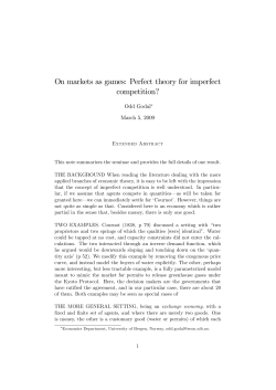 On markets as games: Perfect theory for imperfect competition?