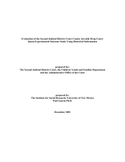 Evaluation of the Second Judicial District Court Juvenile Drug Court