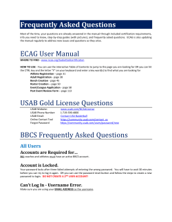Frequently Asked Questions ECAG User Manual USAB