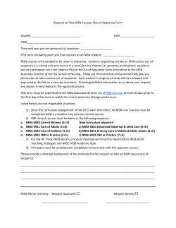 Request to Take MSN Courses Out-of