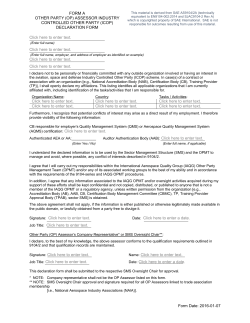 FORM A OTHER PARTY (OP) ASSESSOR INDUSTRY