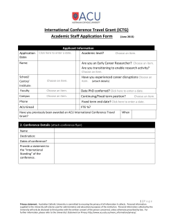 International Conference Travel Grant (ICTG) Academic Staff