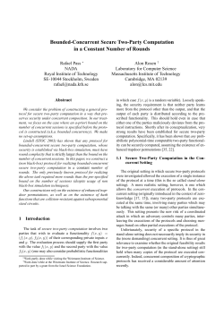 Bounded-Concurrent Secure Two-Party Computation in a