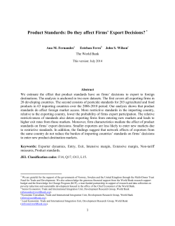 Product Standards: Do they affect Firms` Export Decisions?