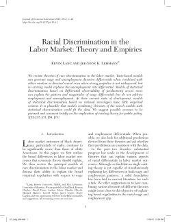 Racial Discrimination in the Labor Market: Theory and Empirics