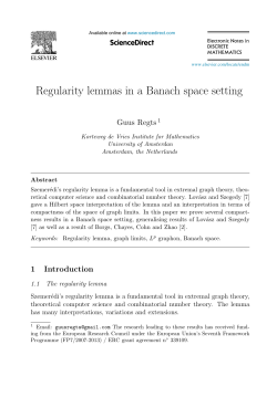 Regularity lemmas in a Banach space setting