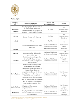 Full playing rights. Except must hit off before 12pm in Saturday