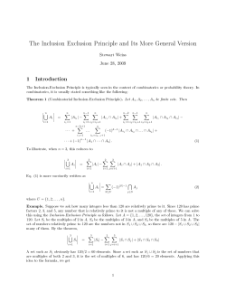 The Inclusion Exclusion Principle and Its More General Version