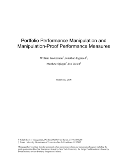 Portfolio Performance Manipulation and Manipulation-Proof