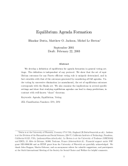 Equilibrium Agenda Formation