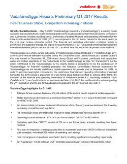 EX 99.1 Ziggo JV Fixed Income Q1 2017 Report