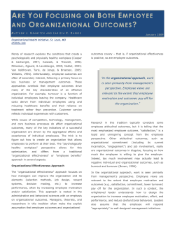 are you focusing on both employee and organizational outcomes?