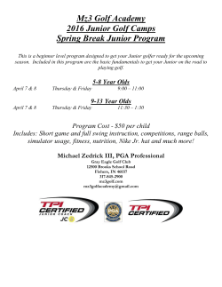 2016 Gray Eagle Junior Golf Camps