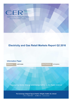 Electricity and Gas Retail Markets Report Q2 2016