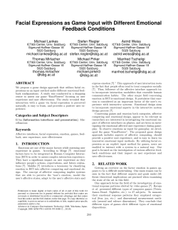 Facial Expressions as Game Input with Different