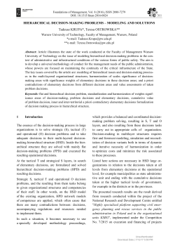 HIERARCHICAL DECISION-MAKING PROBLEMS