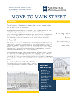 move to main street - Wyalusing Valley Museum