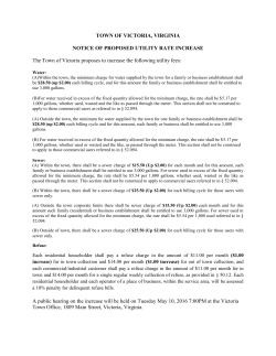 TOWN OF VICTORIA, VIRGINIA NOTICE OF PROPOSED UTILITY
