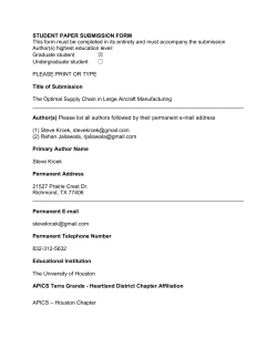 The Optimal Supply Chain in Large Aircraft