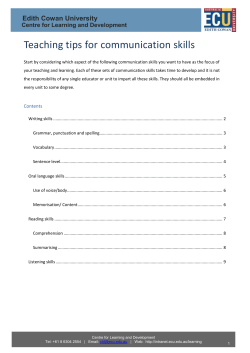 Teaching Tips for Communication Skills