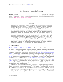 On Learning versus Refutation - JMLR Workshop and Conference