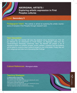 ABORIGINAL ARTISTS / Exploring artistic expression in First
