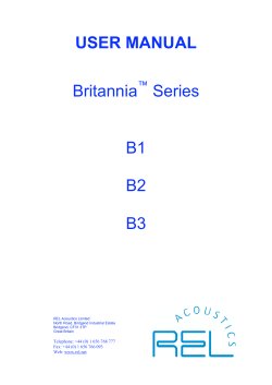 USER MANUAL Britannia Series B1 B2 B3 - D
