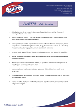 PLAYERS – Code of conduct