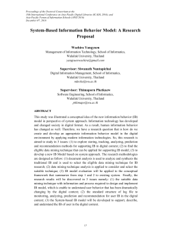 System-Based Information Behavior Model: A Research