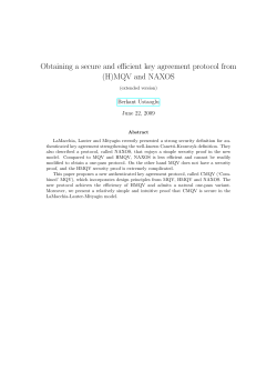 Obtaining a secure and efficient key agreement protocol from (H