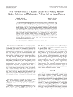From Poor Performance to Success Under Stress