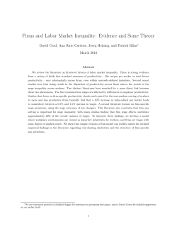 Firms and Labor Market Inequality: Evidence and
