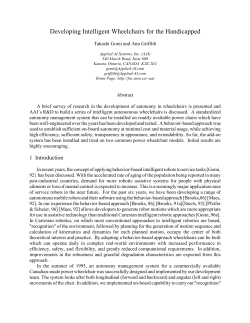 Developing Intelligent Wheelchairs for the Handicapped