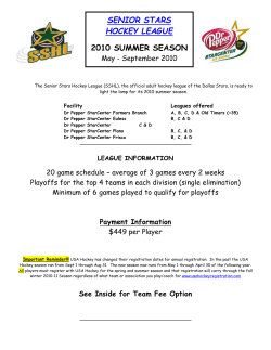 The Senior Stars Hockey League (SSHL), the official adult hockey