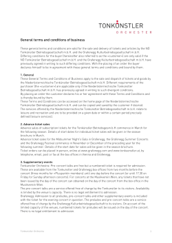 General terms and conditions of business