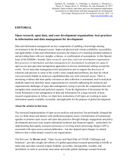EDITORIAL Open research, open data, and your development