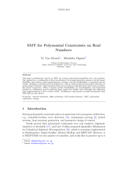 SMT for Polynomial Constraints on Real Numbers