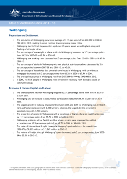 State of Australian Cities 2014 - 15 Wollongong State of Australian