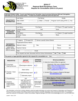 2016-17 SE RCSD Request for Consultation