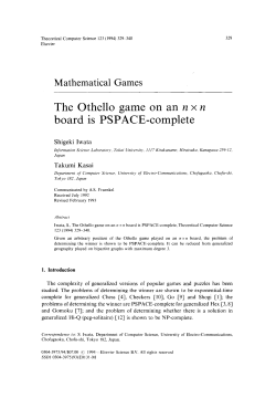 The Othello game on an y1 x y1 board is PSPACE