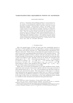 NASH-STAMPACCHIA EQUILIBRIUM POINTS ON MANIFOLDS 1